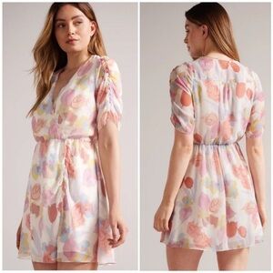 🍁Ted Baker Pastel Floral Chiffon Dress